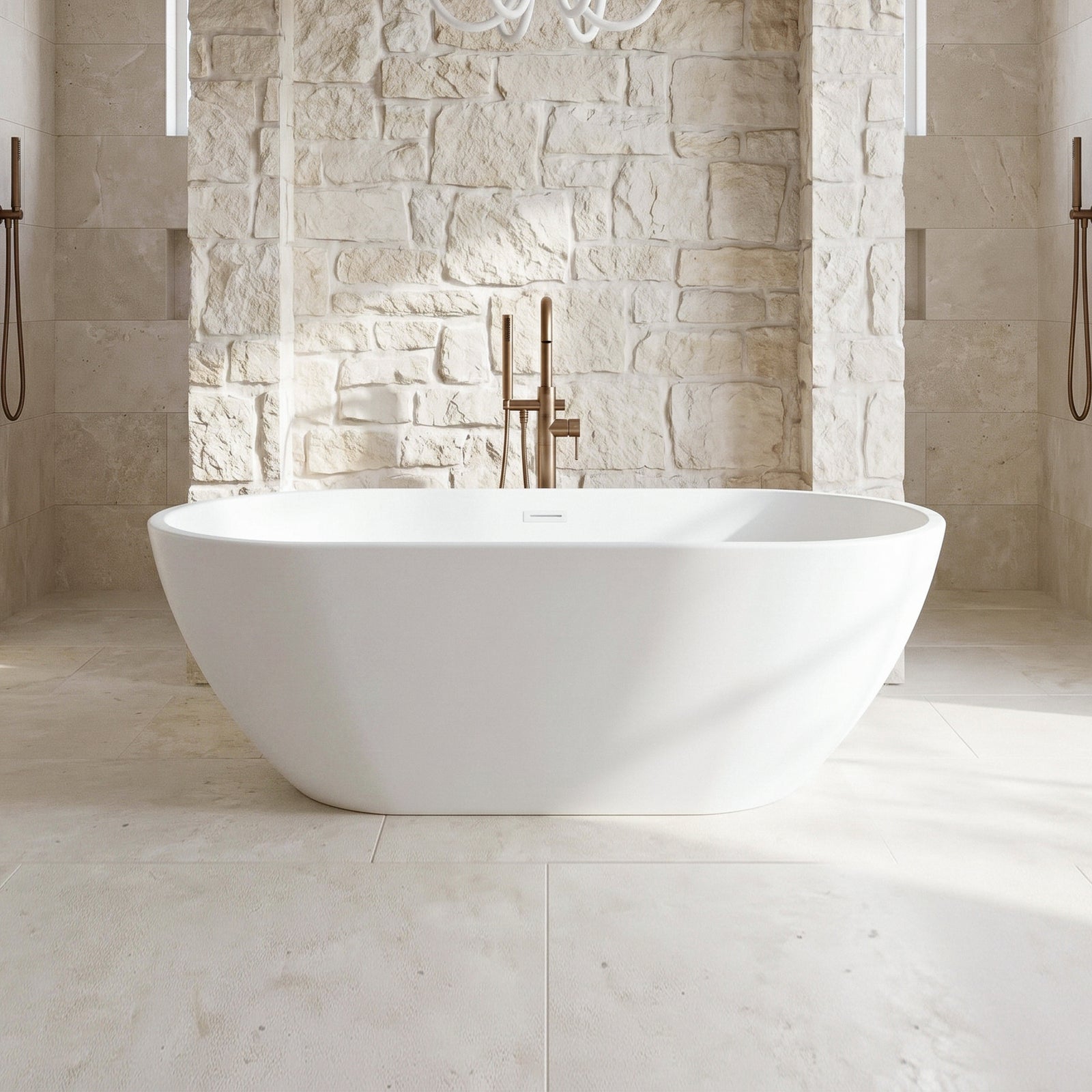 67 Inch Bathtub In Glossy White With Polished White Trim Glossy White Finish - KITCHEN & BATH by Joshua Marshal