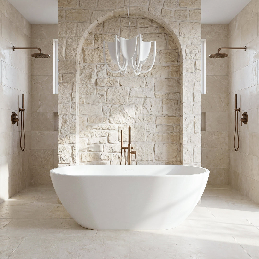 67 Inch Bathtub In Glossy White With Polished White Trim - View 2 - Joshua Marshal