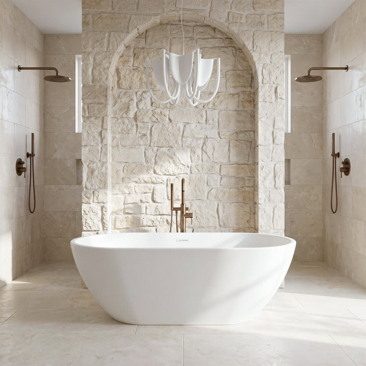 67 Inch Bathtub In Glossy White With Polished White Trim - View 2 - Joshua Marshal