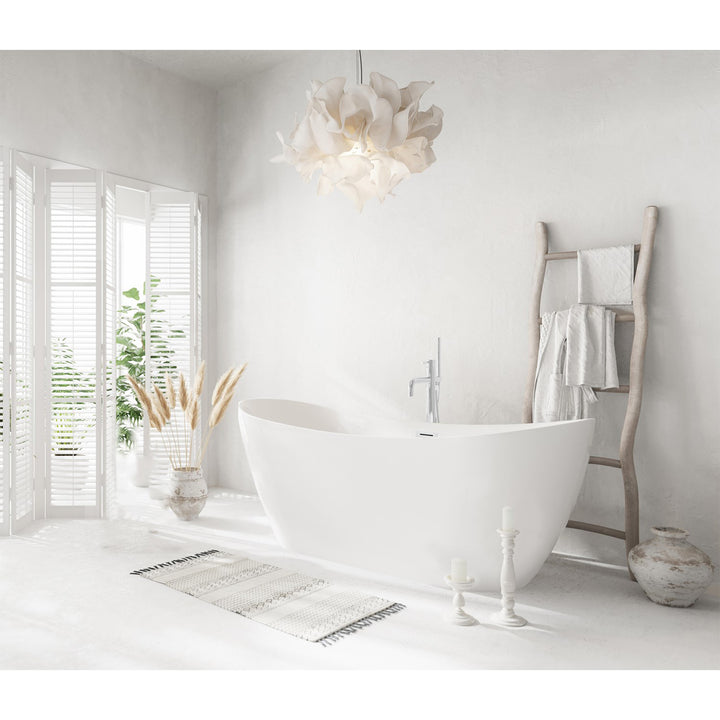 67 Inch Bathtub In Glossy White With Chrome Trim - View 2 - Joshua Marshal