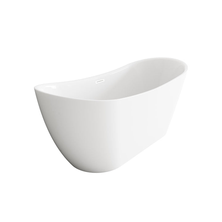 67 Inch Bathtub In Glossy White With Polished White Trim - View 4 - Joshua Marshal