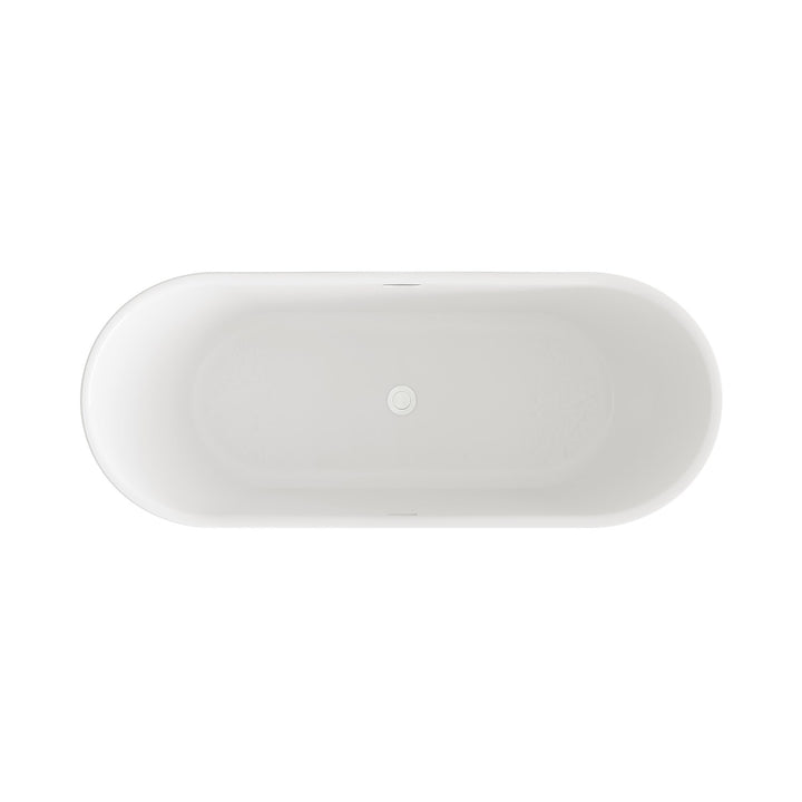 67 Inch Bathtub In Glossy White With Polished White Trim - View 5 - Joshua Marshal