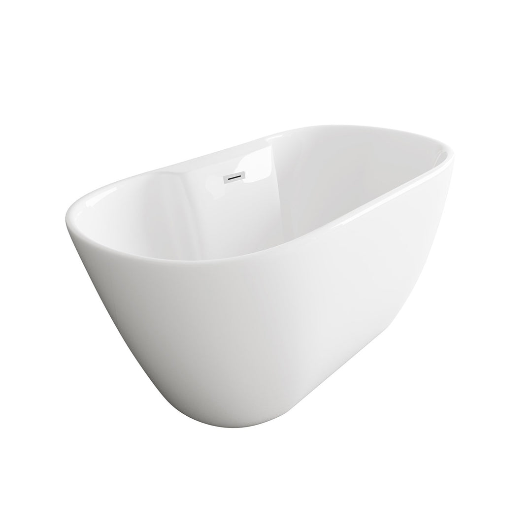 59 Inch Bathtub In Glossy White With Chrome Trim - View 4 - Joshua Marshal
