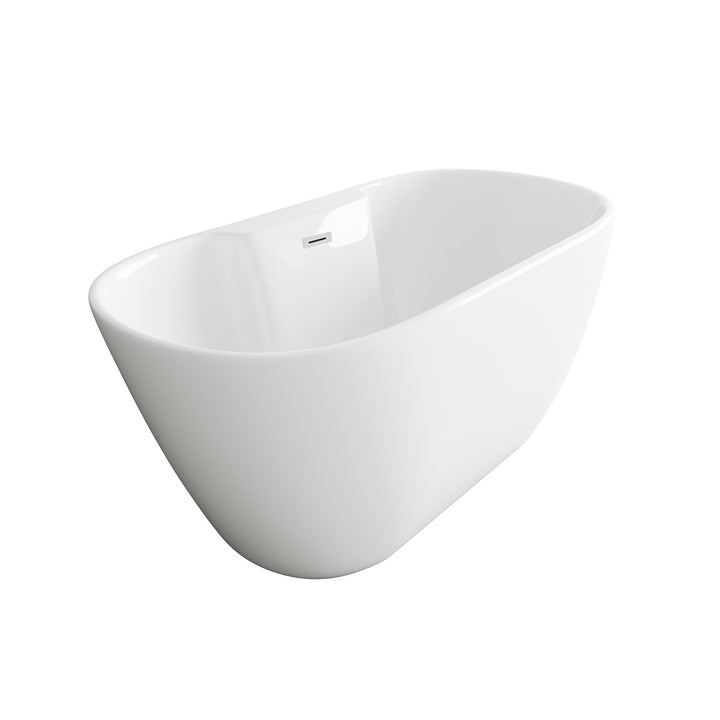 59 Inch Bathtub In Glossy White With Chrome Trim - View 4 - Joshua Marshal