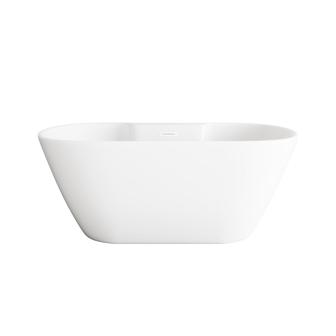 59 Inch Bathtub In Glossy White With Polished White Trim - View 3 - Joshua Marshal