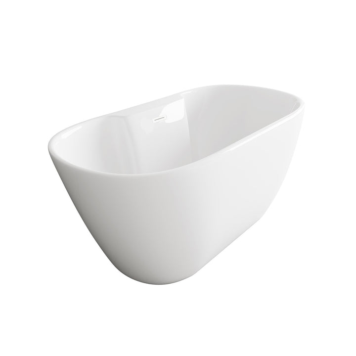 59 Inch Bathtub In Glossy White With Polished White Trim - View 4 - Joshua Marshal