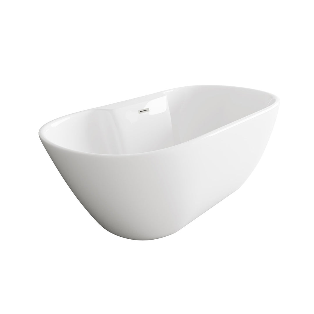 67 Inch Bathtub In Glossy White With Brushed Nickel Trim - View 4 - Joshua Marshal