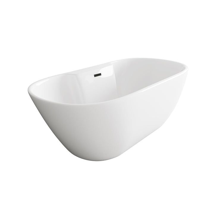 67 Inch Bathtub In Glossy White With Matte Black Trim - View 4 - Joshua Marshal