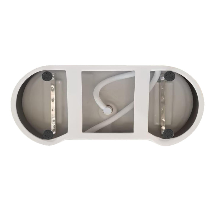 67 Inch Bathtub In Glossy White With Matte Black Trim - View 6 - Joshua Marshal