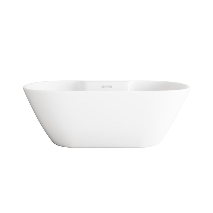 67 Inch Bathtub In Glossy White With Chrome Trim - View 3 - Joshua Marshal