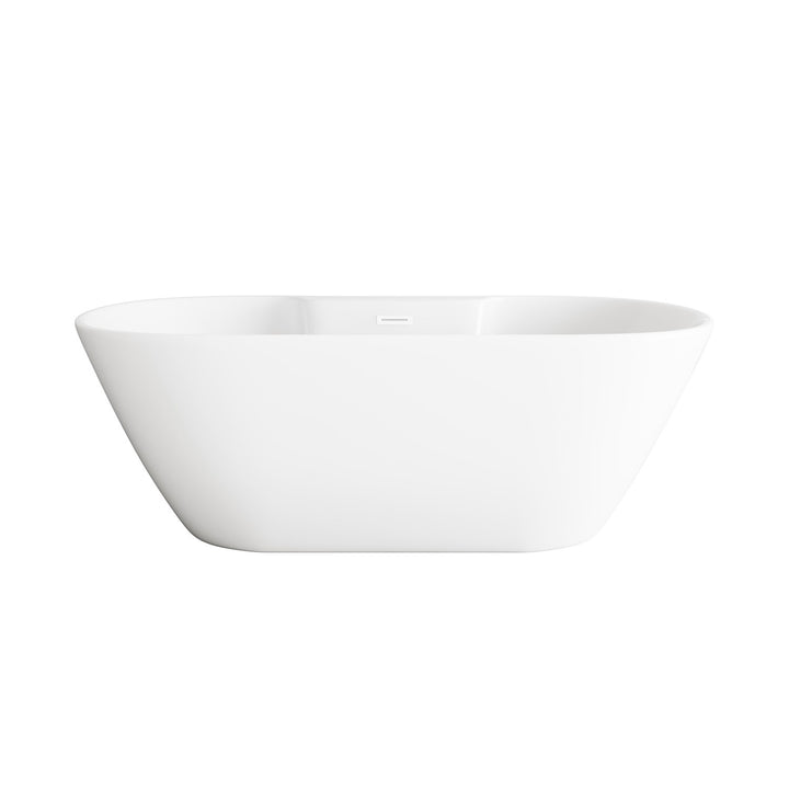 67 Inch Bathtub In Glossy White With Polished White Trim - View 3 - Joshua Marshal