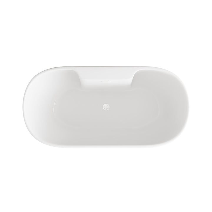 67 Inch Bathtub In Glossy White With Polished White Trim - View 5 - Joshua Marshal