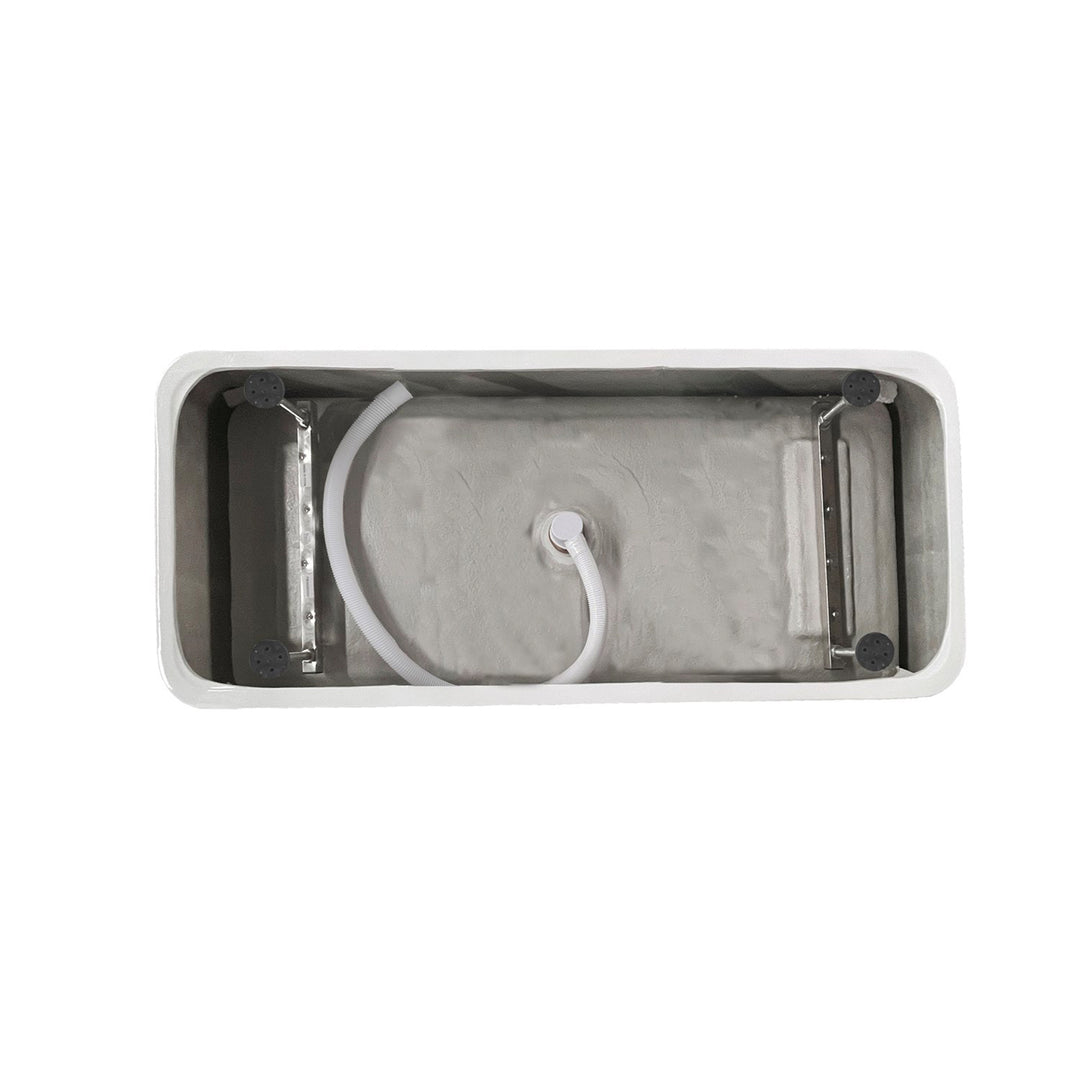 59 Inch Bathtub In Glossy White With Brushed Gold Trim - View 6 - Joshua Marshal