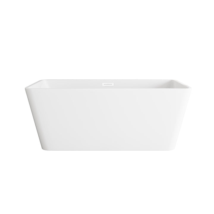 59 Inch Bathtub In Glossy White With Polished White Trim - View 3 - Joshua Marshal