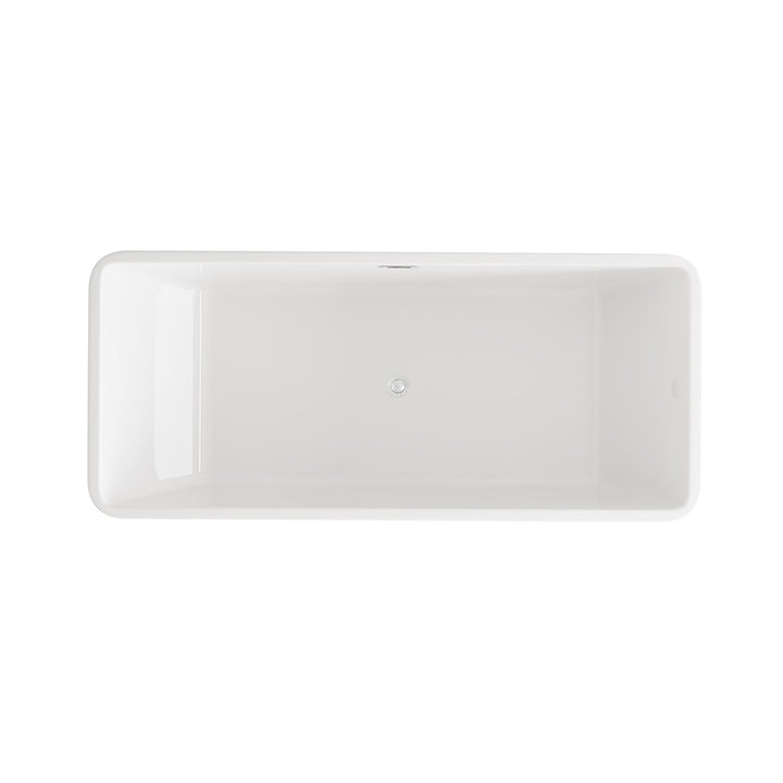 67 Inch Bathtub In Glossy White With Chrome Trim - View 5 - Joshua Marshal