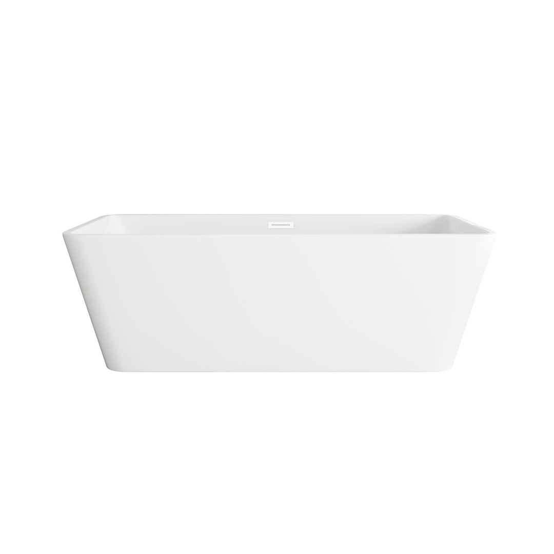 67 Inch Bathtub In Glossy White With Polished White Trim - View 3 - Joshua Marshal