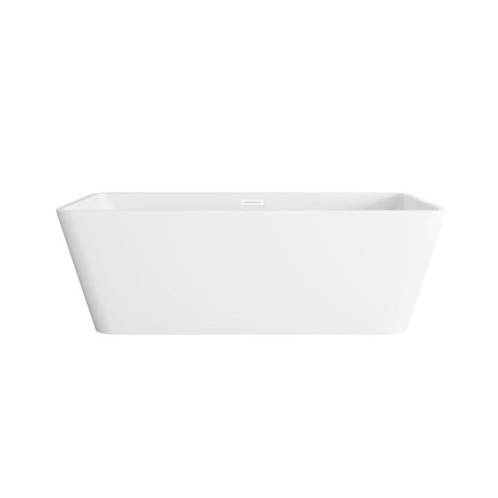 67 Inch Bathtub In Glossy White With Polished White Trim - View 3 - Joshua Marshal