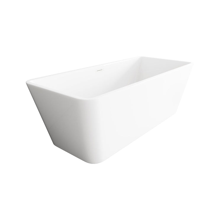67 Inch Bathtub In Glossy White With Polished White Trim - View 4 - Joshua Marshal