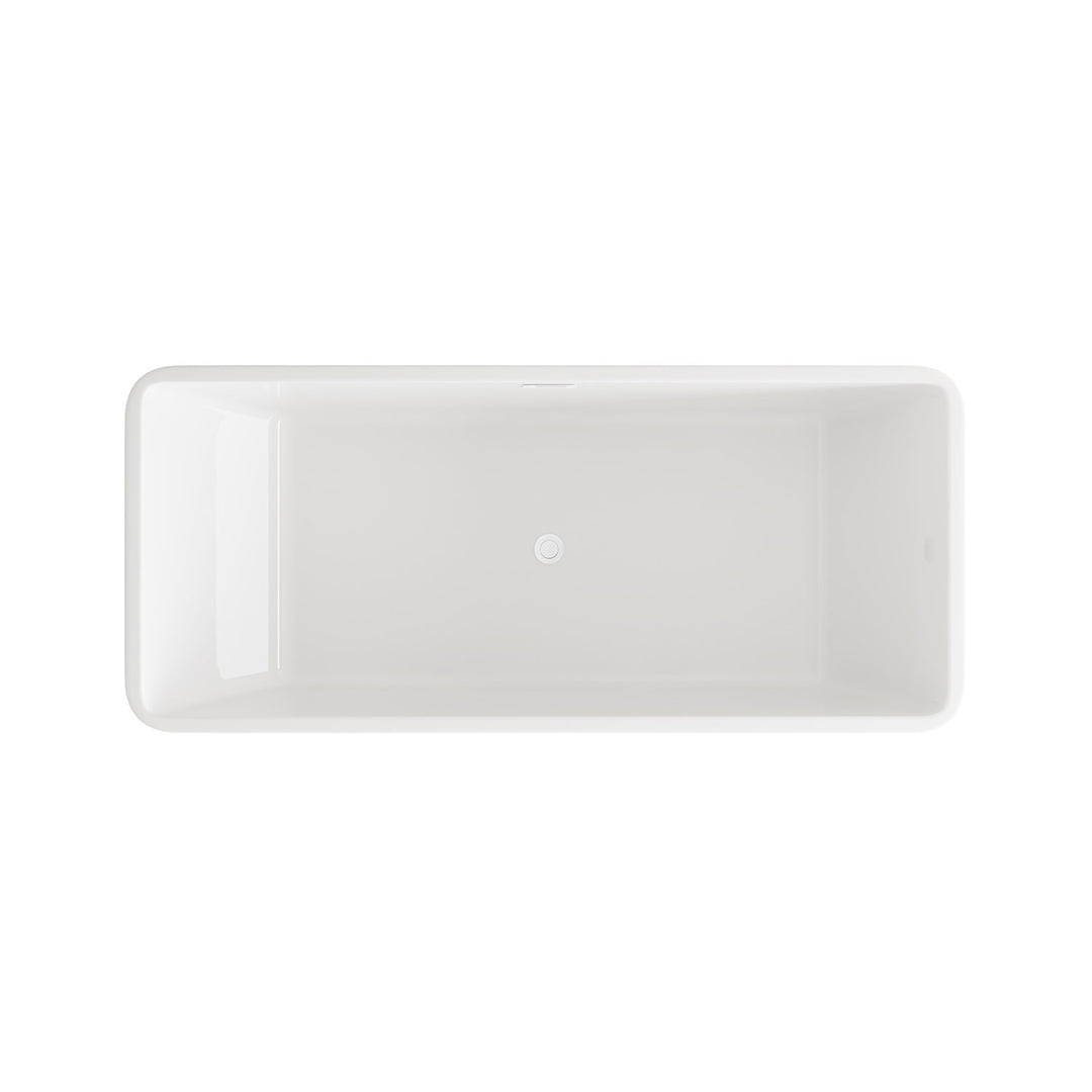 67 Inch Bathtub In Glossy White With Polished White Trim - View 5 - Joshua Marshal