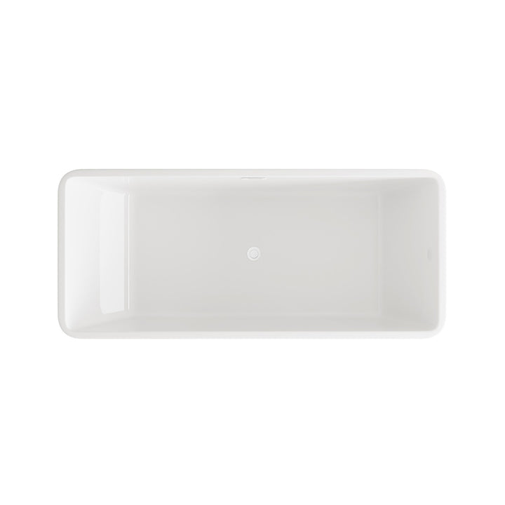67 Inch Bathtub In Glossy White With Polished White Trim - View 5 - Joshua Marshal
