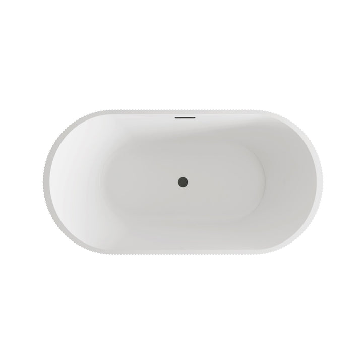 59 Inch Bathtub In Glossy White With Matte Black Trim - View 4 - Joshua Marshal