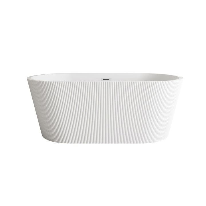 59 Inch Bathtub In Glossy White With Chrome Trim - View 3 - Joshua Marshal