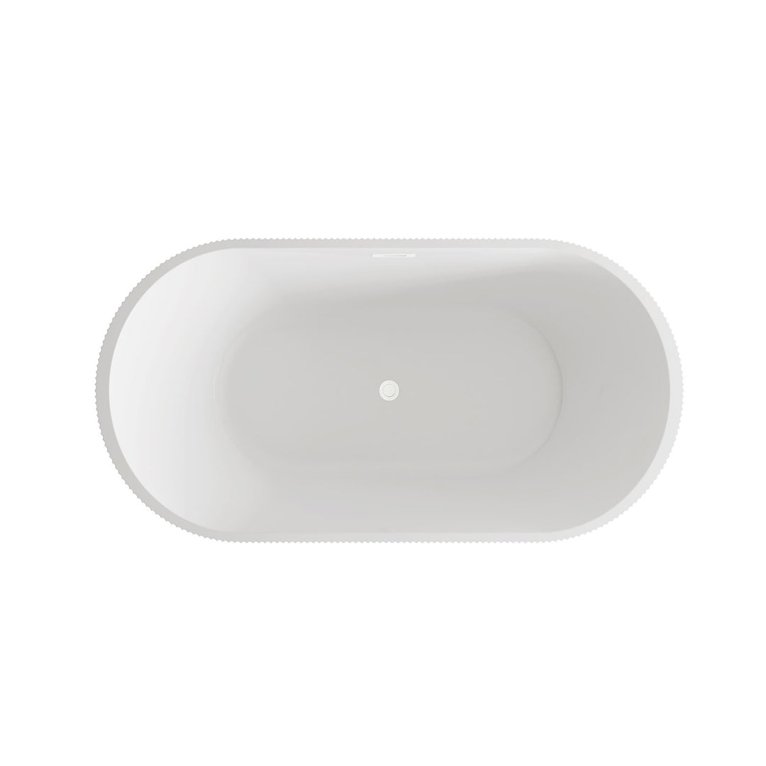 59 Inch Bathtub In Glossy White With Polished White Trim - View 4 - Joshua Marshal
