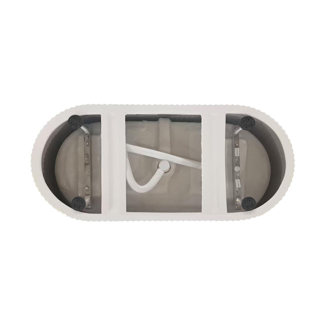 67 Inch Bathtub In Glossy White With Brushed Gold Trim - View 6 - Joshua Marshal