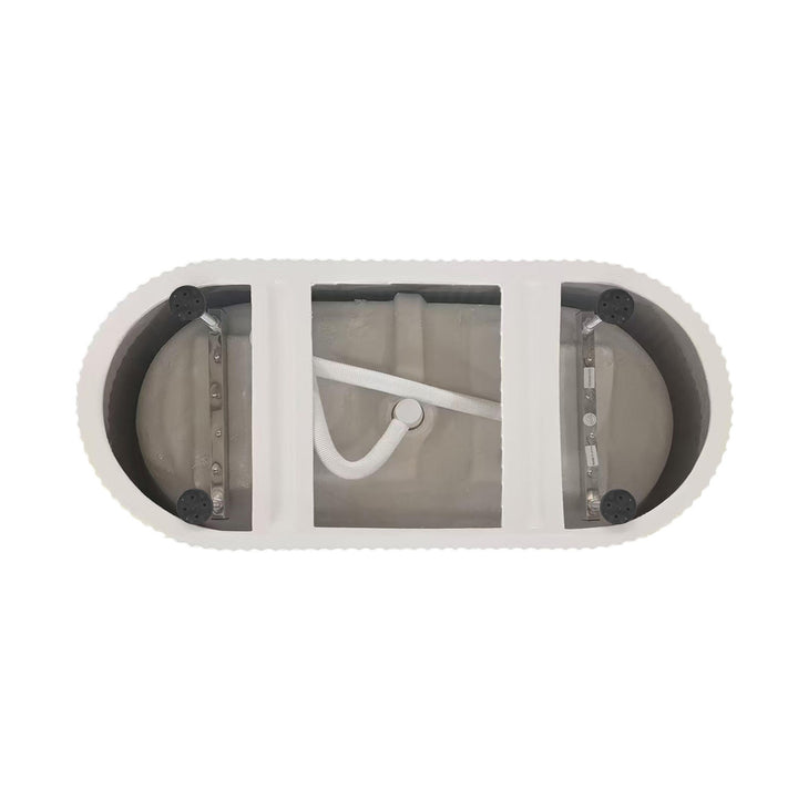 67 Inch Bathtub In Glossy White With Brushed Gold Trim - View 6 - Joshua Marshal
