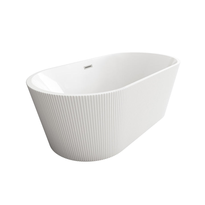 67 Inch Bathtub In Glossy White With Brushed Nickel Trim - View 4 - Joshua Marshal