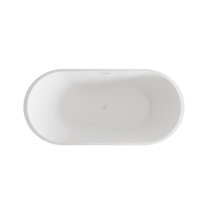 67 Inch Bathtub In Glossy White With Brushed Nickel Trim - View 5 - Joshua Marshal