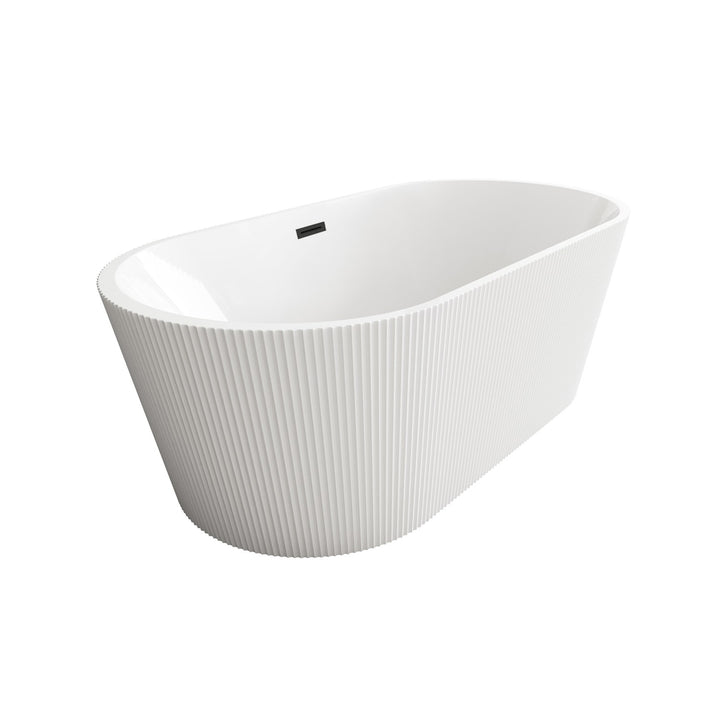 67 Inch Bathtub In Glossy White With Matte Black Trim - View 4 - Joshua Marshal
