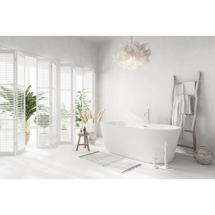 67 Inch Bathtub In Glossy White With Chrome Trim - View 2 - Joshua Marshal