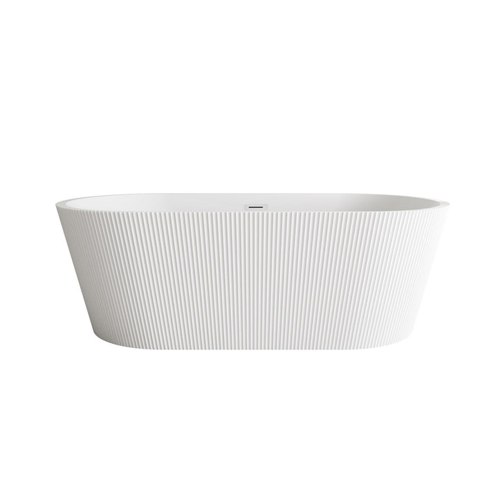 67 Inch Bathtub In Glossy White With Chrome Trim - View 3 - Joshua Marshal