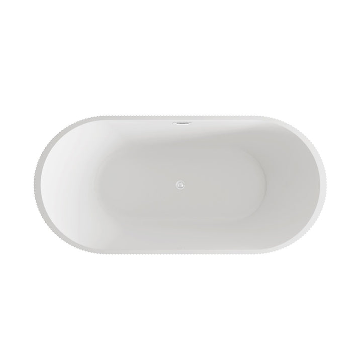67 Inch Bathtub In Glossy White With Chrome Trim - View 5 - Joshua Marshal