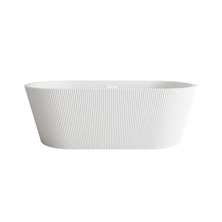 67 Inch Bathtub In Glossy White With Polished White Trim - View 3 - Joshua Marshal