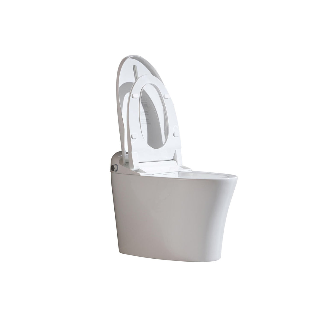 Smart Round Bidet Toilet In Glossy White - View 4 - Joshua Marshal