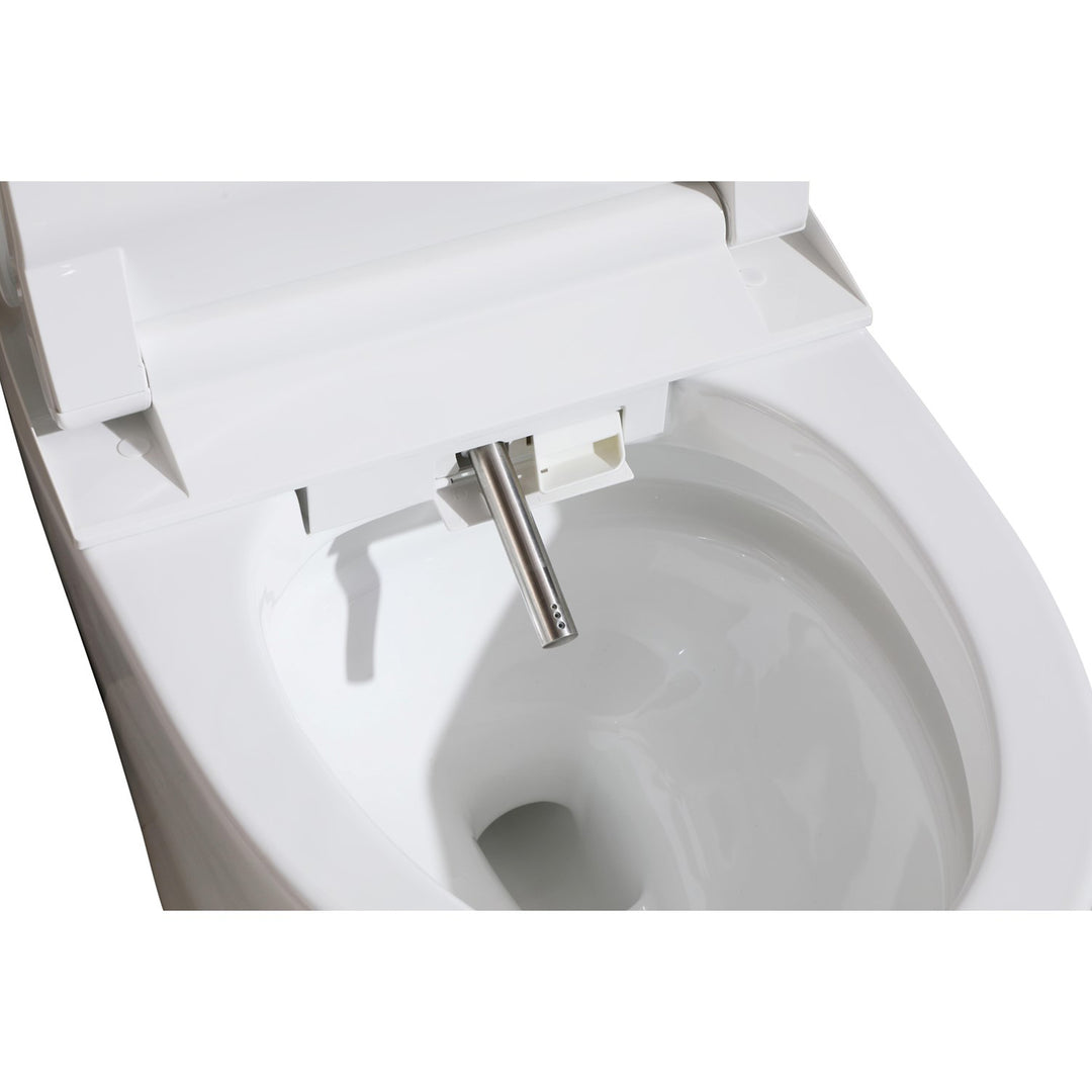 Smart Round Bidet Toilet In Glossy White - View 6 - Joshua Marshal