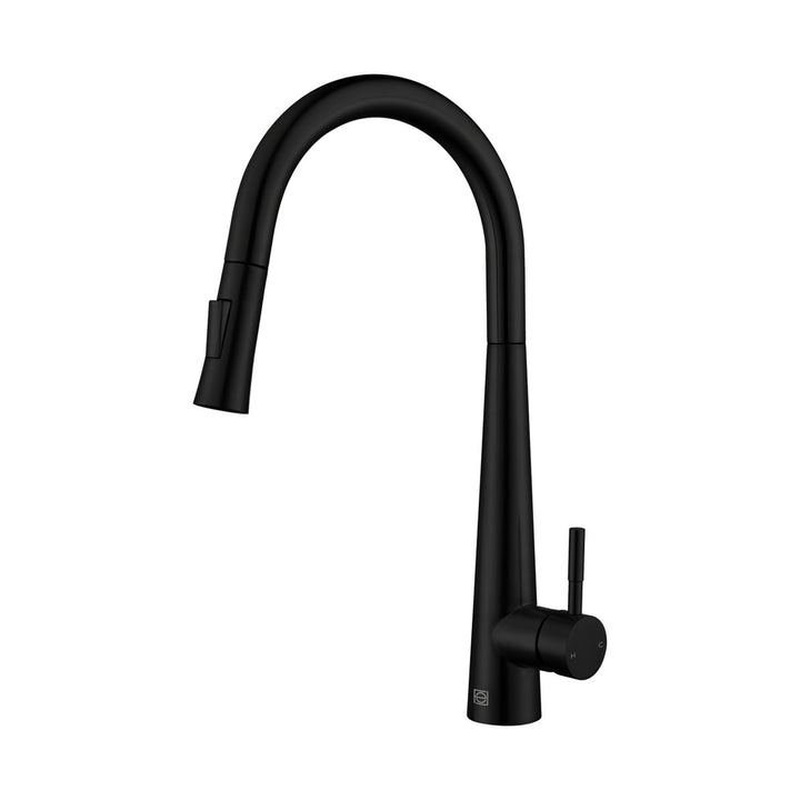 Single Handle Pull Down Sprayer Kitchen Faucet In Matte Black - View 5 - Joshua Marshal