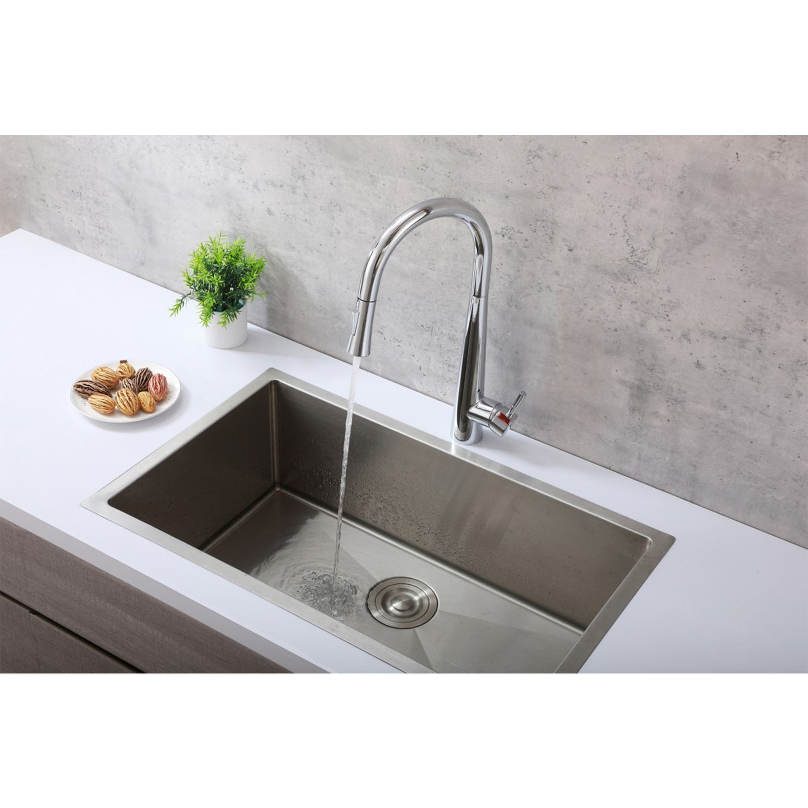 Single Handle Pull Down Sprayer Kitchen Faucet In Chrome - View 2 - Joshua Marshal