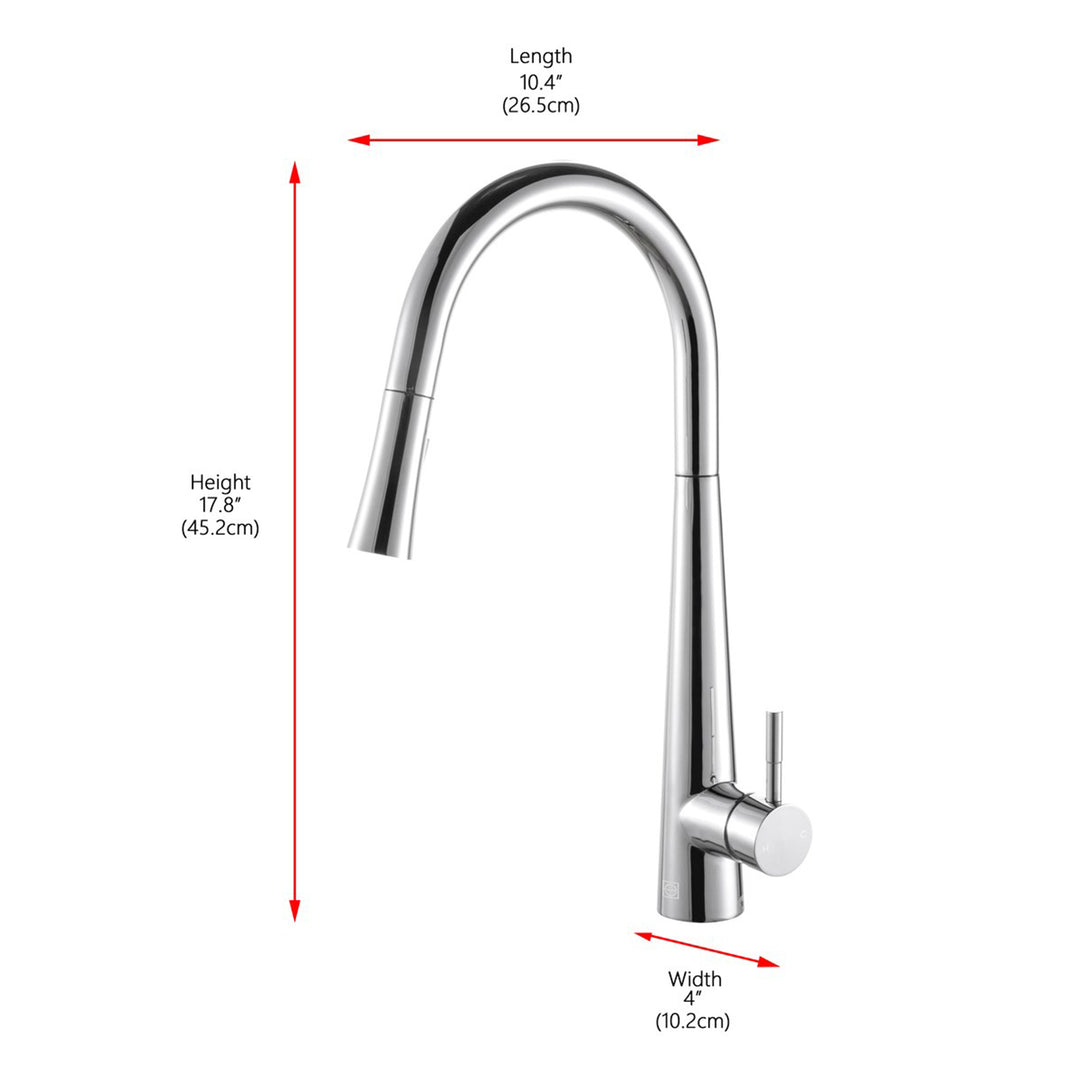 Single Handle Pull Down Sprayer Kitchen Faucet In Chrome - View 4 - Joshua Marshal