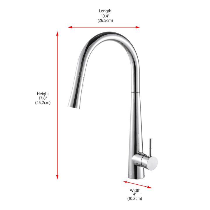 Single Handle Pull Down Sprayer Kitchen Faucet In Chrome - View 4 - Joshua Marshal