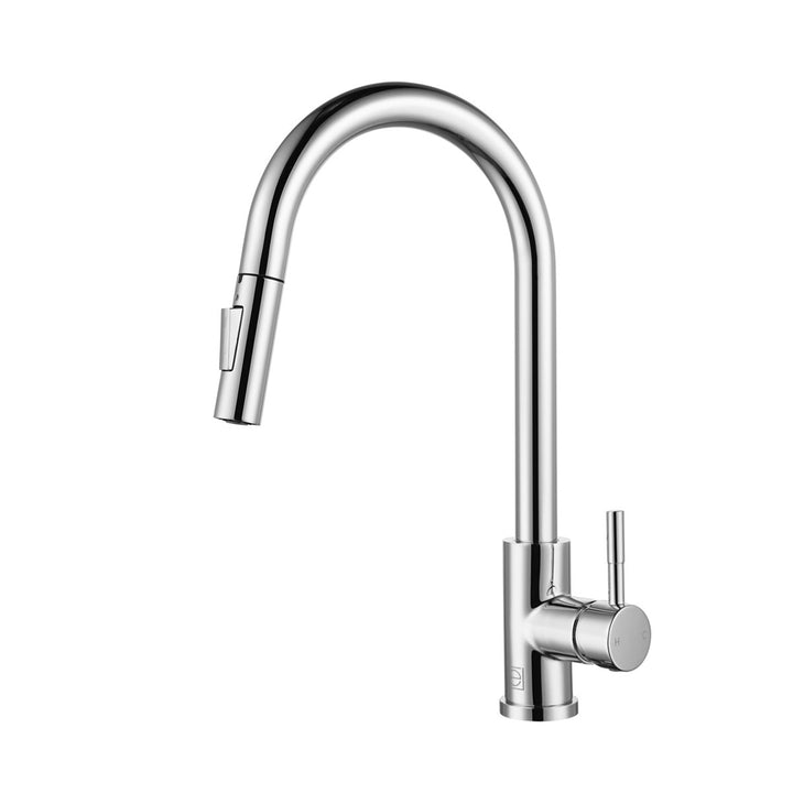 Single Handle Pull Down Sprayer Kitchen Faucet In Chrome - View 3 - Joshua Marshal