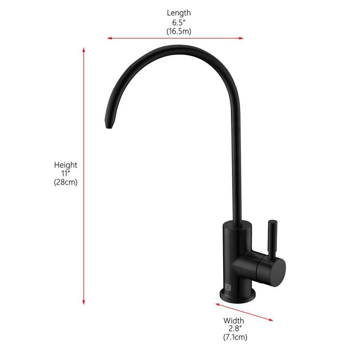 Single Handle Cold Water Dispenser In Matte Black - View 4 - Joshua Marshal