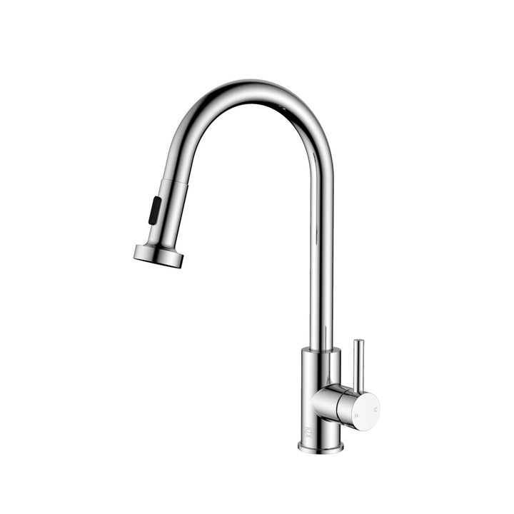 Single Handle Pull Down Sprayer Kitchen Faucet In Chrome - View 3 - Joshua Marshal