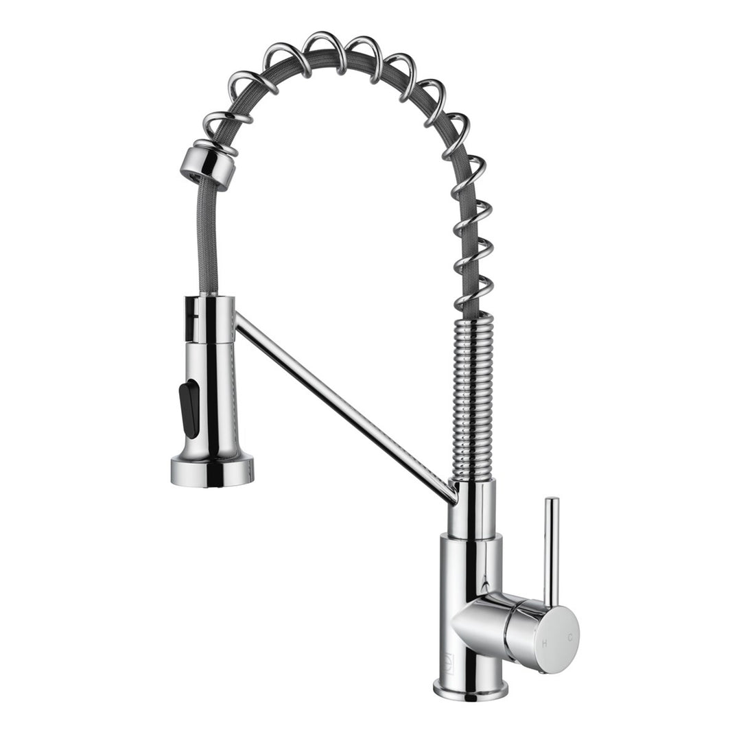 Single Handle Pull Down Sprayer Kitchen Faucet In Chrome - View 3 - Joshua Marshal