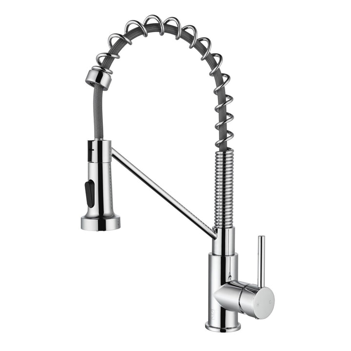 Single Handle Pull Down Sprayer Kitchen Faucet In Chrome - View 3 - Joshua Marshal