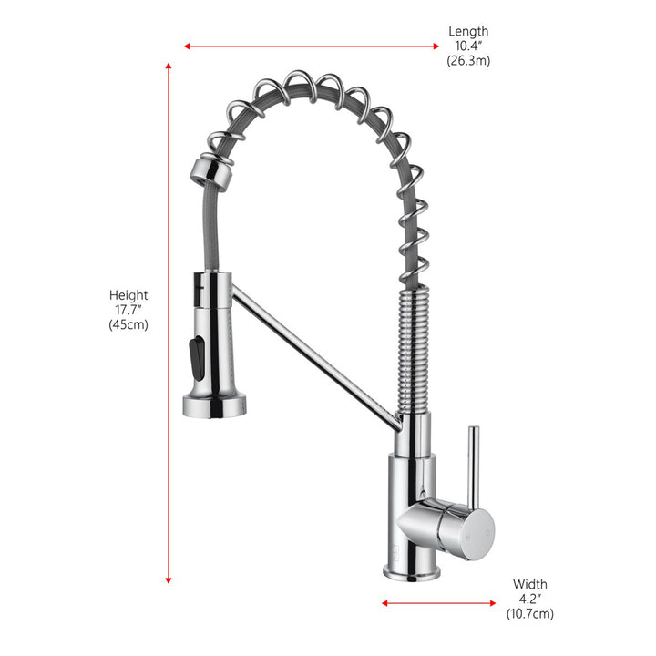 Single Handle Pull Down Sprayer Kitchen Faucet In Chrome - View 5 - Joshua Marshal