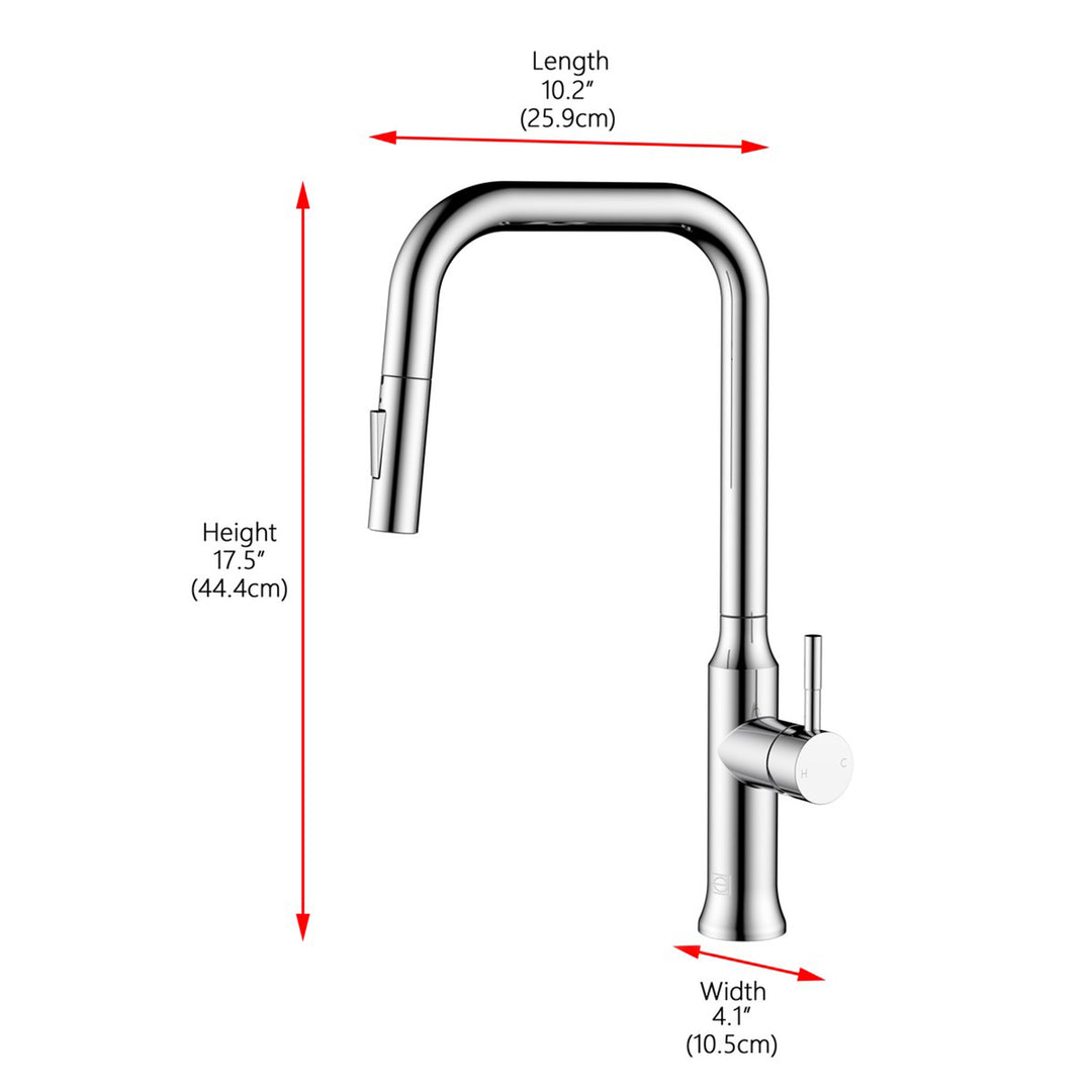 Single Handle Pull Down Sprayer Kitchen Faucet In Chrome - View 4 - Joshua Marshal