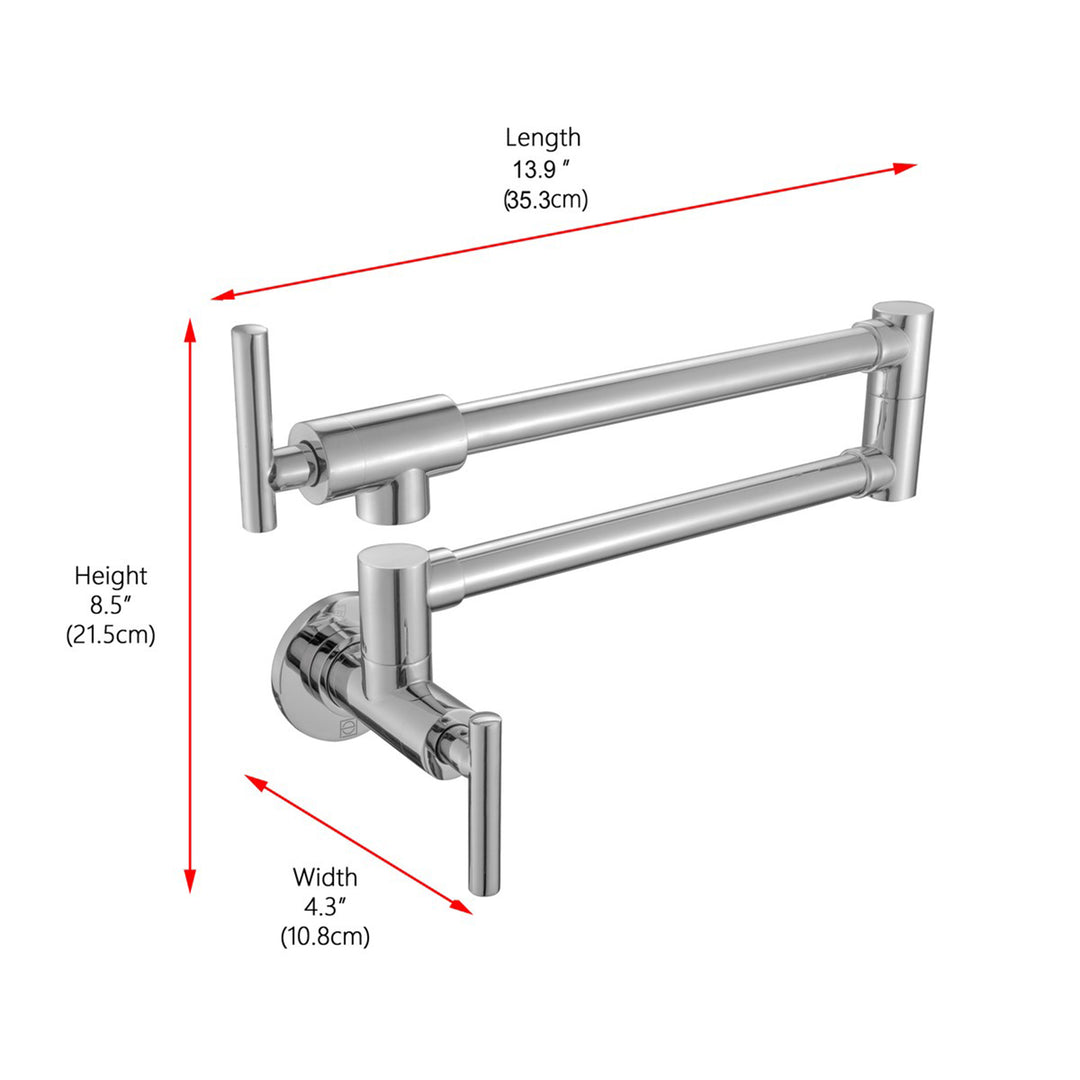Wall Mounted Pot Filler In Brushed Nickel - View 4 - Joshua Marshal